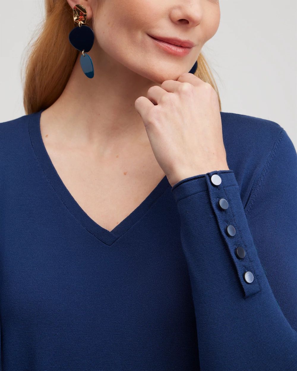Spun Rayon V-neck Pullover Sweater | Chico's
